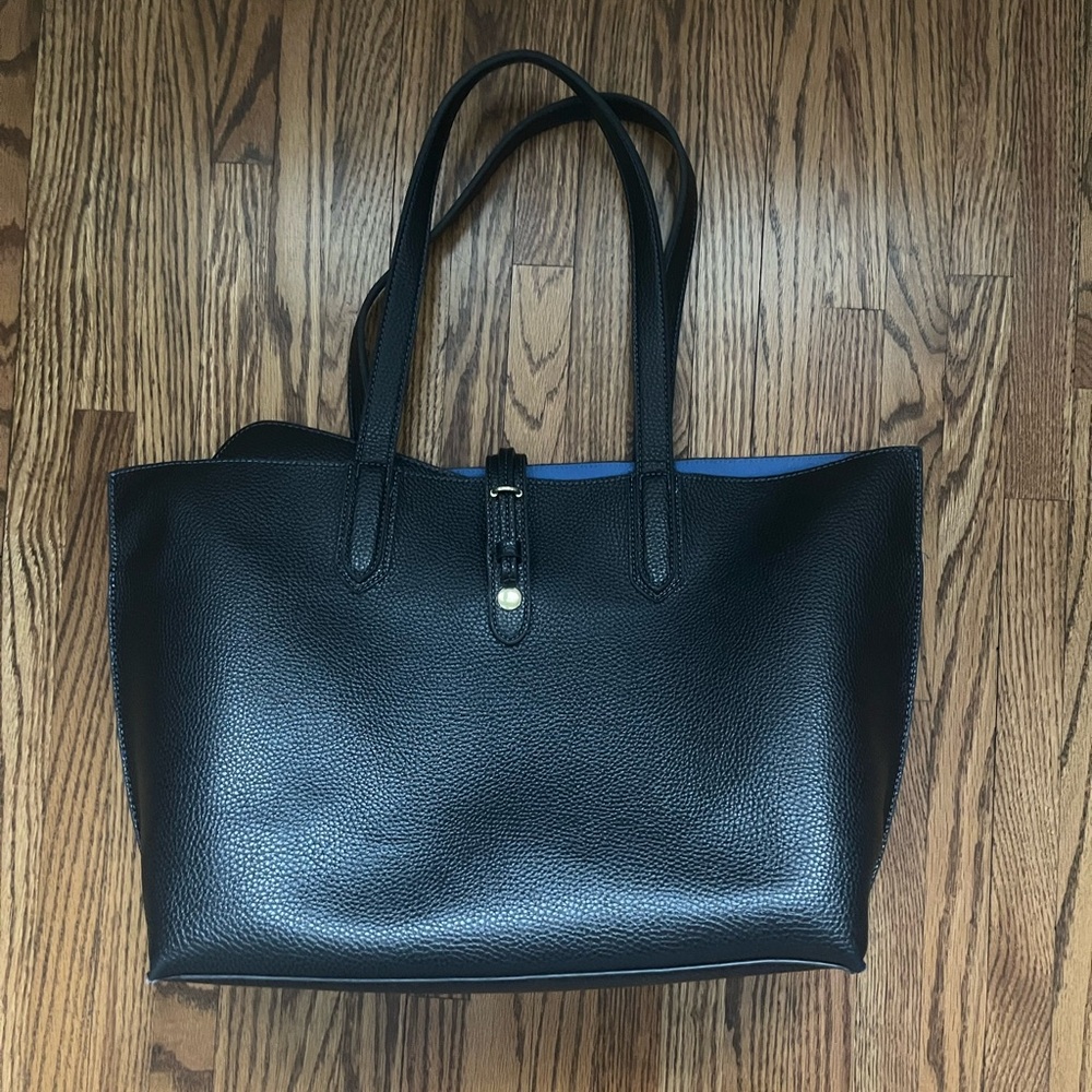 Black Pleather Tote Bag